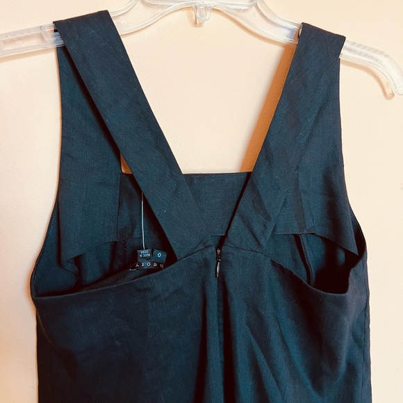 Theory Shellian Wool Linen Black Racerback Dress - Picture 6 of 8